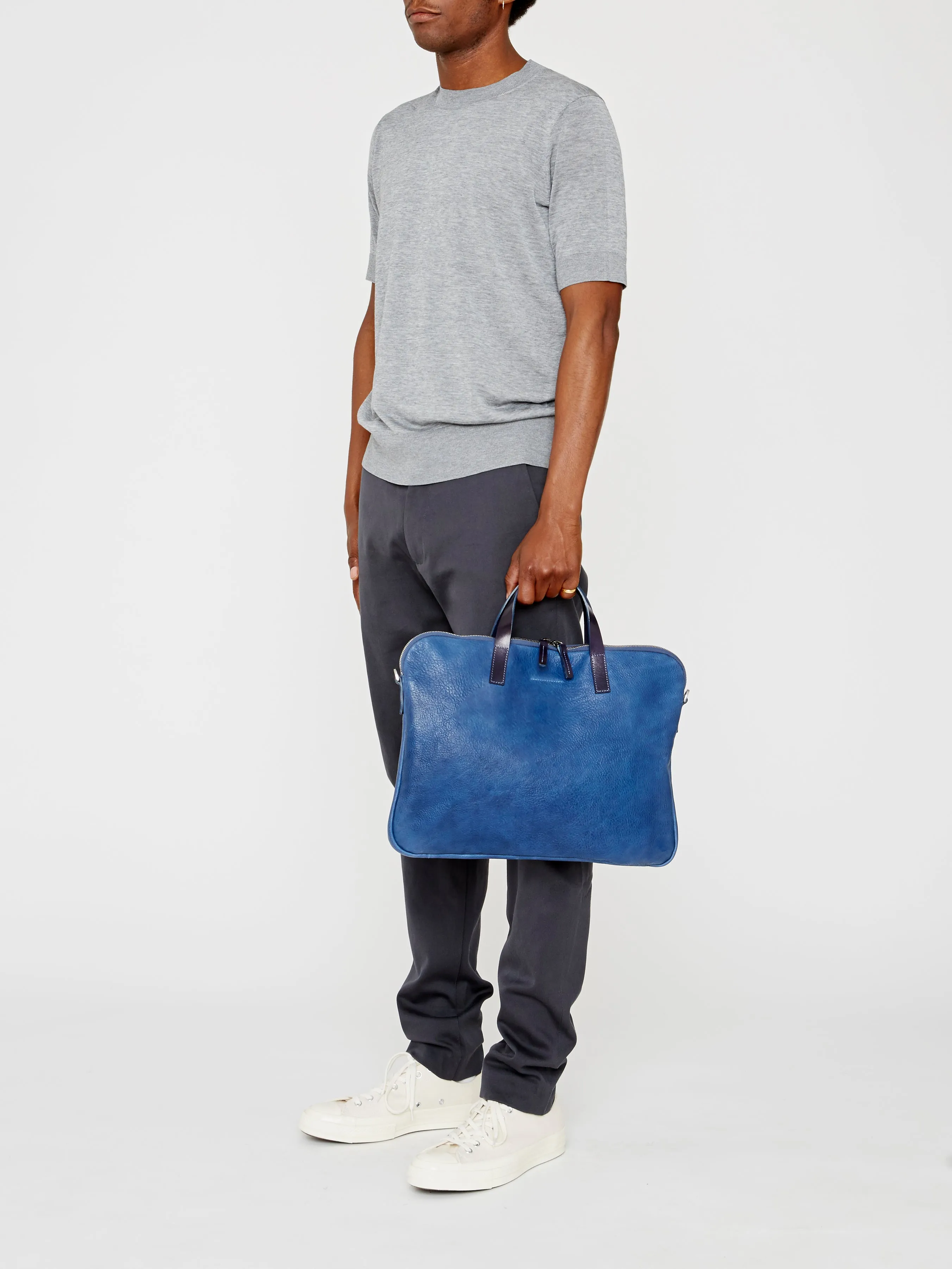 Marcus Calvert Leather Folio in Navy