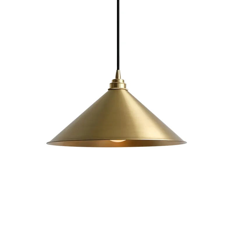 Matt Brass Conical Pendant Light