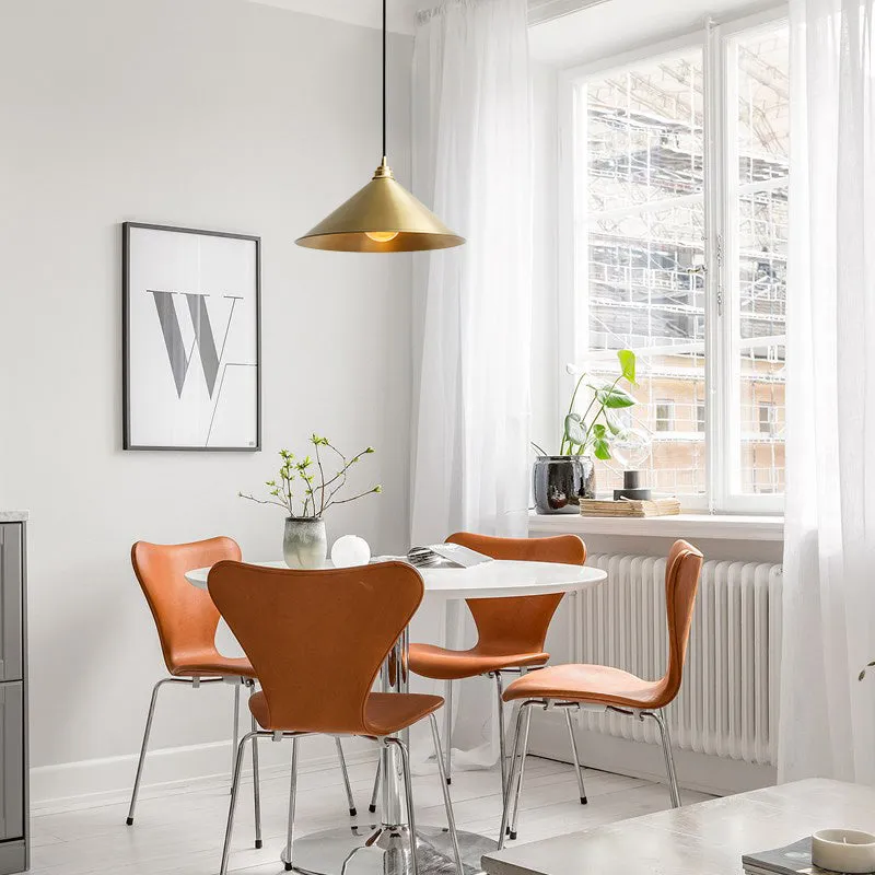 Matt Brass Conical Pendant Light