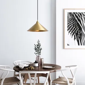 Matt Brass Conical Pendant Light