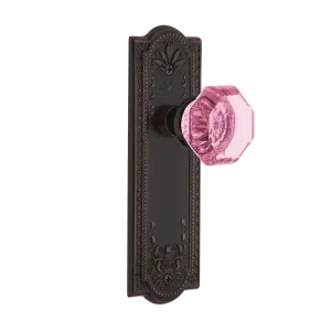 Meadows Long Plate with Pink Waldorf Knob in Timeless Bronze