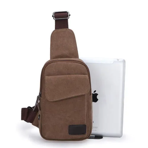 Men Travel Chest Bag Pack Sport Cross Body Outdoor Canvas Satchel Shoulder Bag Small Size Large Capacity Outdoor Necessary