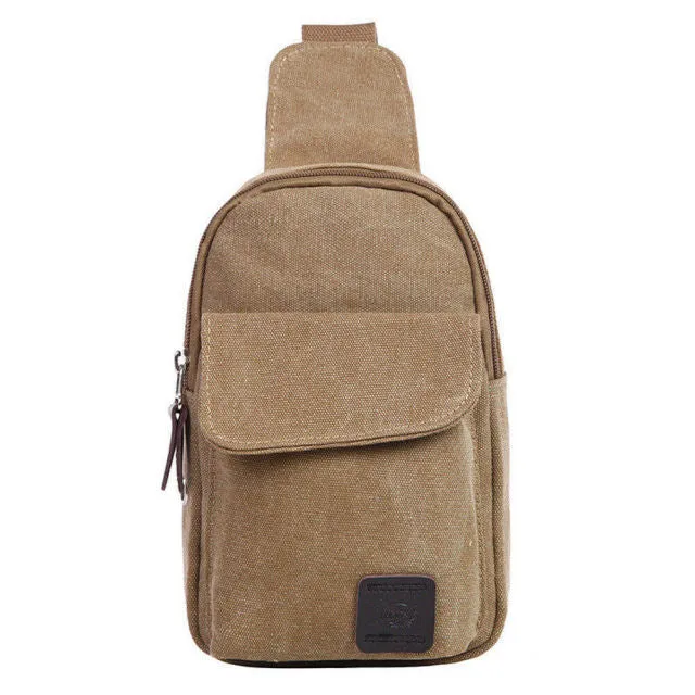 Men Travel Chest Bag Pack Sport Cross Body Outdoor Canvas Satchel Shoulder Bag Small Size Large Capacity Outdoor Necessary