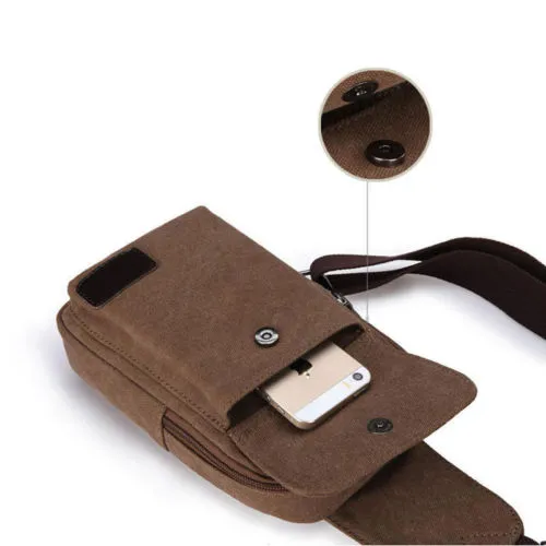 Men Travel Chest Bag Pack Sport Cross Body Outdoor Canvas Satchel Shoulder Bag Small Size Large Capacity Outdoor Necessary