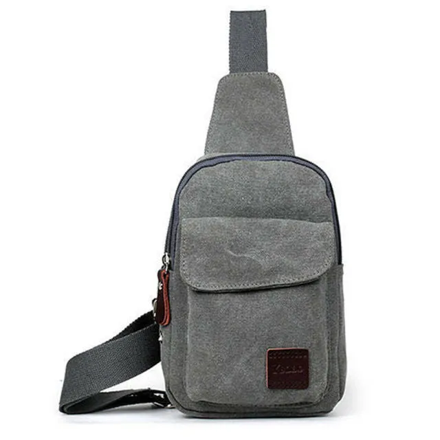 Men Travel Chest Bag Pack Sport Cross Body Outdoor Canvas Satchel Shoulder Bag Small Size Large Capacity Outdoor Necessary