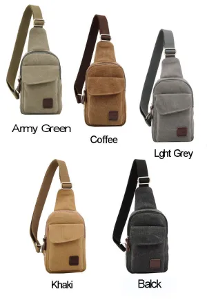 Men Travel Chest Bag Pack Sport Cross Body Outdoor Canvas Satchel Shoulder Bag Small Size Large Capacity Outdoor Necessary
