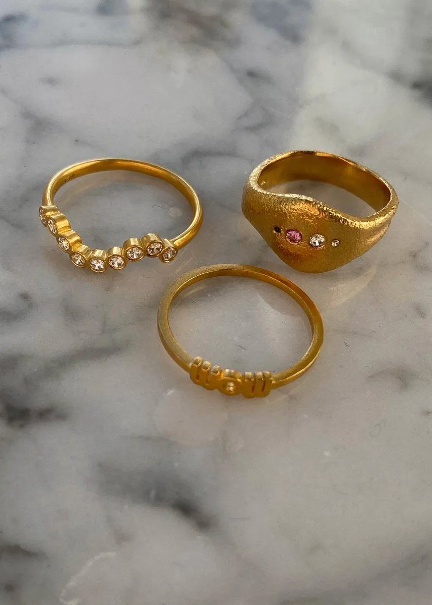 Midnight Sparkle Ring Gold-54 - Gold