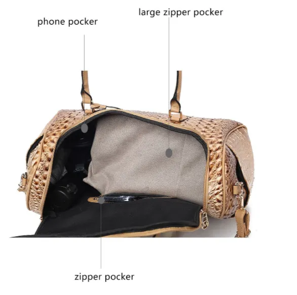 MKF Collection Embossed Vegan Leather Duffle Bag