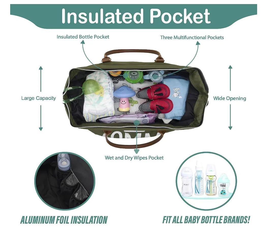 Mommy Diaper Bag for Hospital & Travel,Baby Care (GREEN)