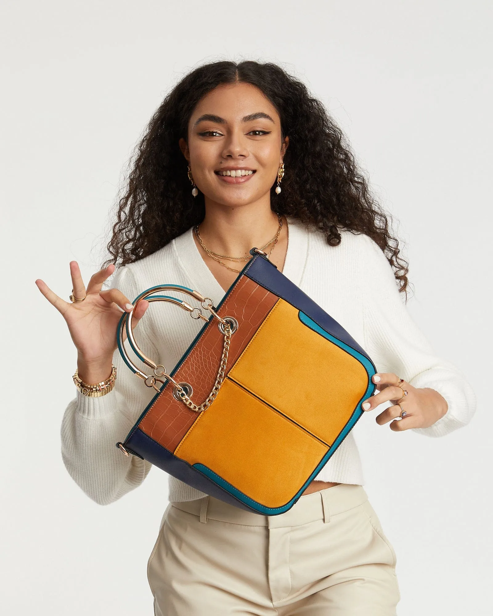 Multi Colour Claire Chain Tote Bag