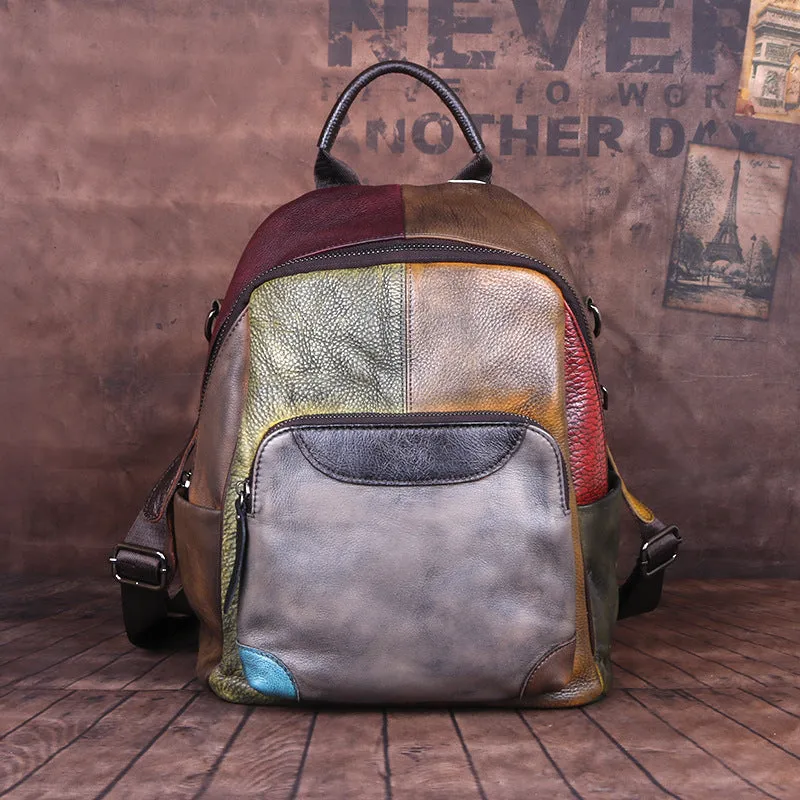 New Vintage Rubbing Leather Backpack for Women C305
