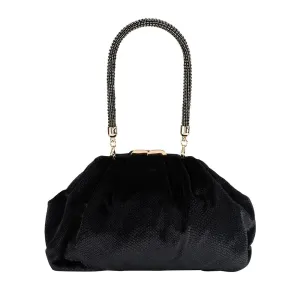 OB6478 CAITLIN VELVET CRYSTAL HANDLE CLUTCH