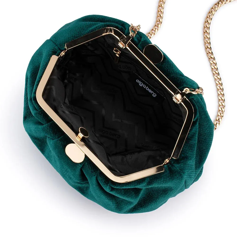 OB6478 CAITLIN VELVET CRYSTAL HANDLE CLUTCH
