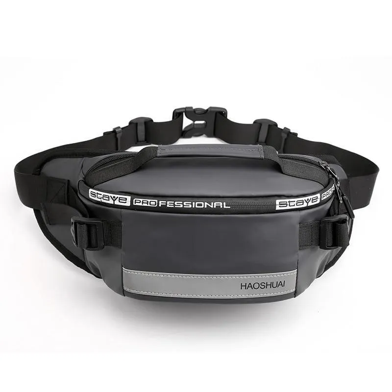 Outdoor Anti-Theft Waist Bag Men  Reflective Run Fanny Pack Waterproof Cell Phone Bag Travel Belt Bag