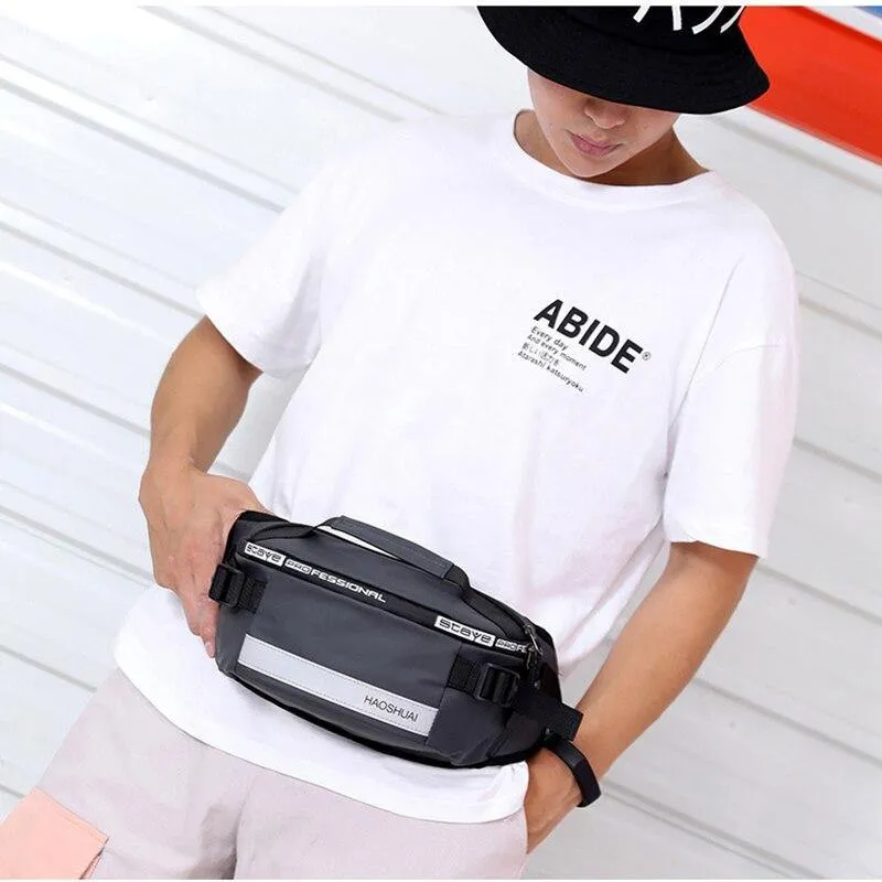 Outdoor Anti-Theft Waist Bag Men  Reflective Run Fanny Pack Waterproof Cell Phone Bag Travel Belt Bag