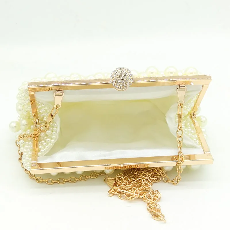 Pearl Beaded Clutch Purse