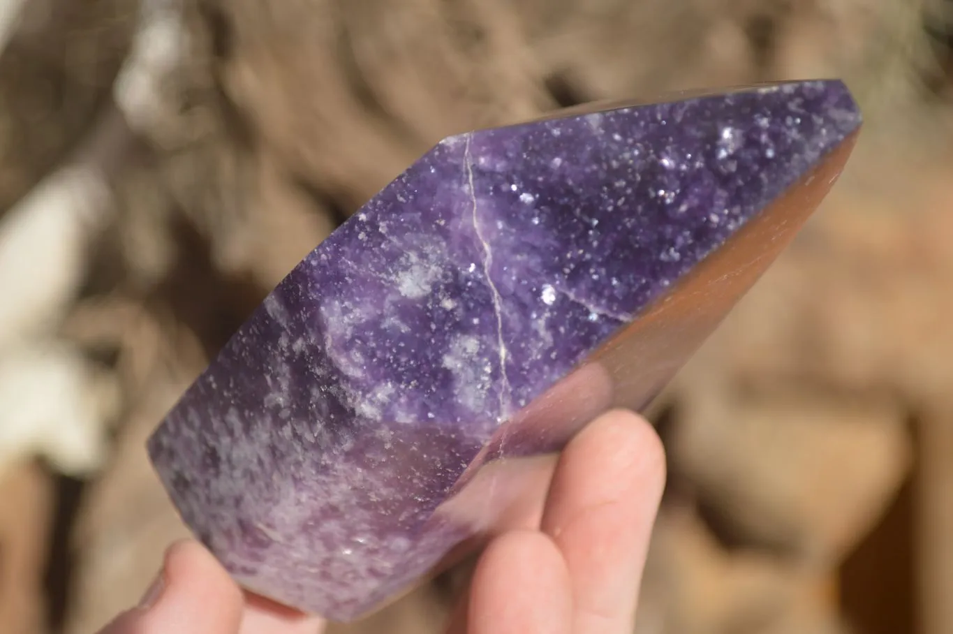 Polished  Stunning Lepidolite Standing Free Forms  x 2 From Zimbabwe