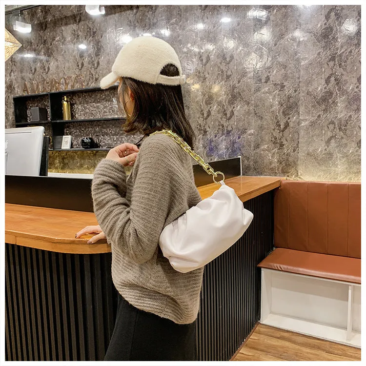 Portable Cloud Clip Mouth Bag Dumpling Bag Underarm Bag