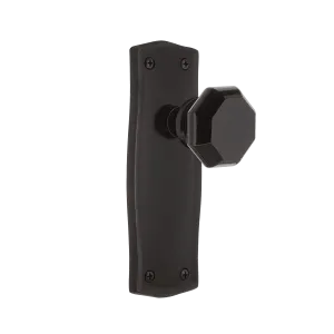 Prairie Long Plate with Black Waldorf Knob in Timeless Bronze