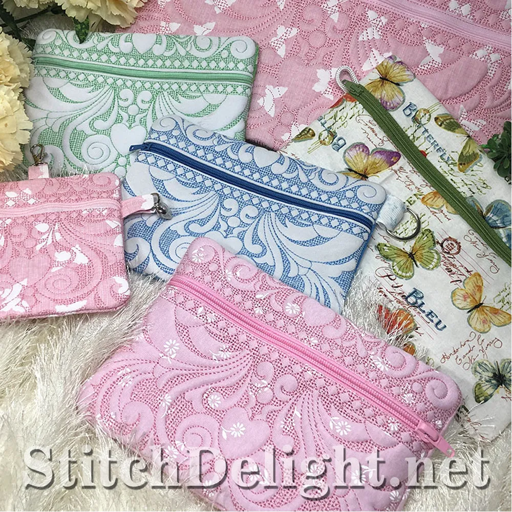 SDS1505 ITH Quilted Zipper Bags