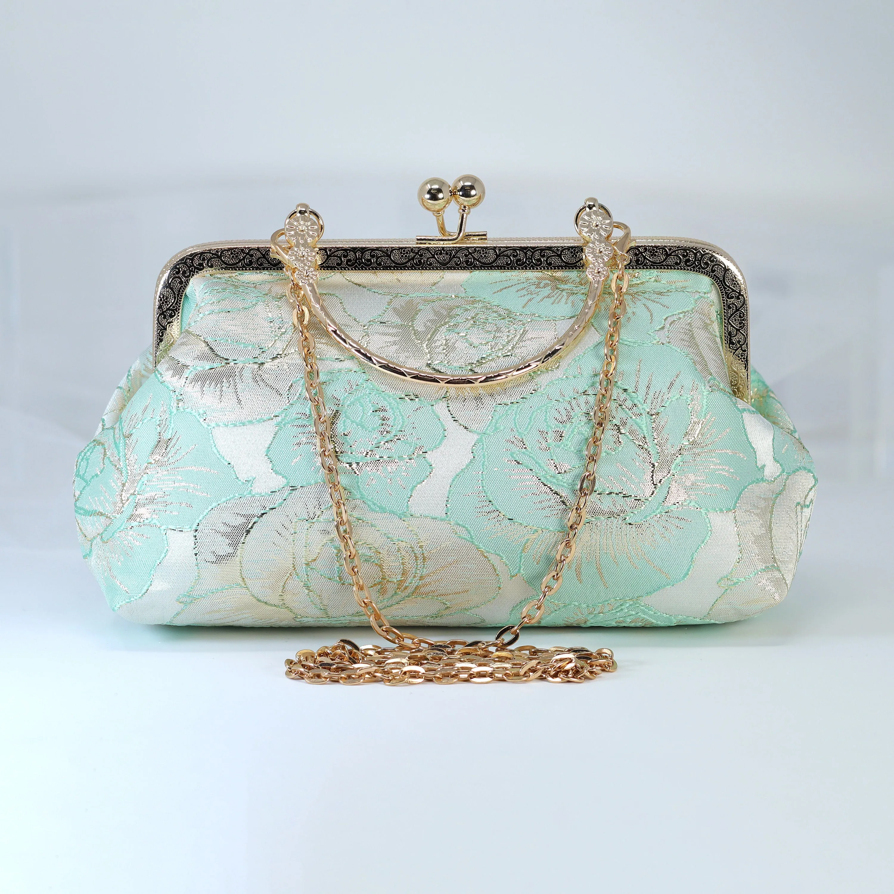Shimmering Gold Red Rose Floral Wedding Bag, Statement Bag, Evening Clutch, Wedding Clutch, Bridal Clutch, White Cross Body Bag