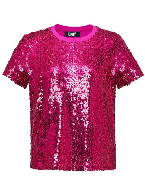 Shiny Sequin Mesh All Over Top