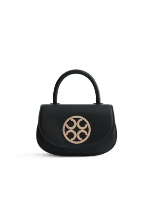 Signature Top Handle Saddle Bag - Black