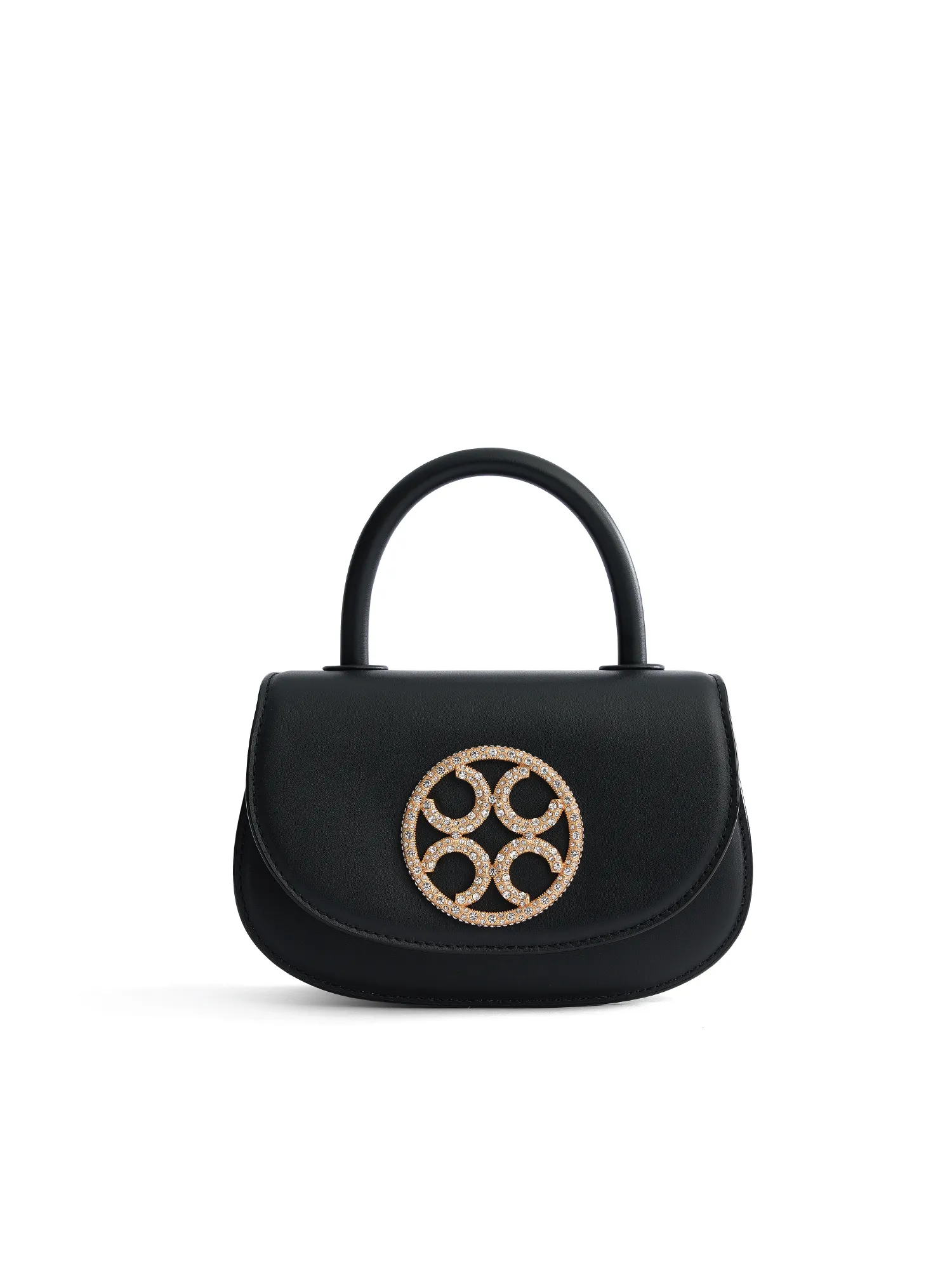 Signature Top Handle Saddle Bag - Black