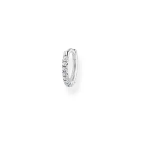 Silver Zirconia Mini Hoop Single Earring 12mm CR658-051-14