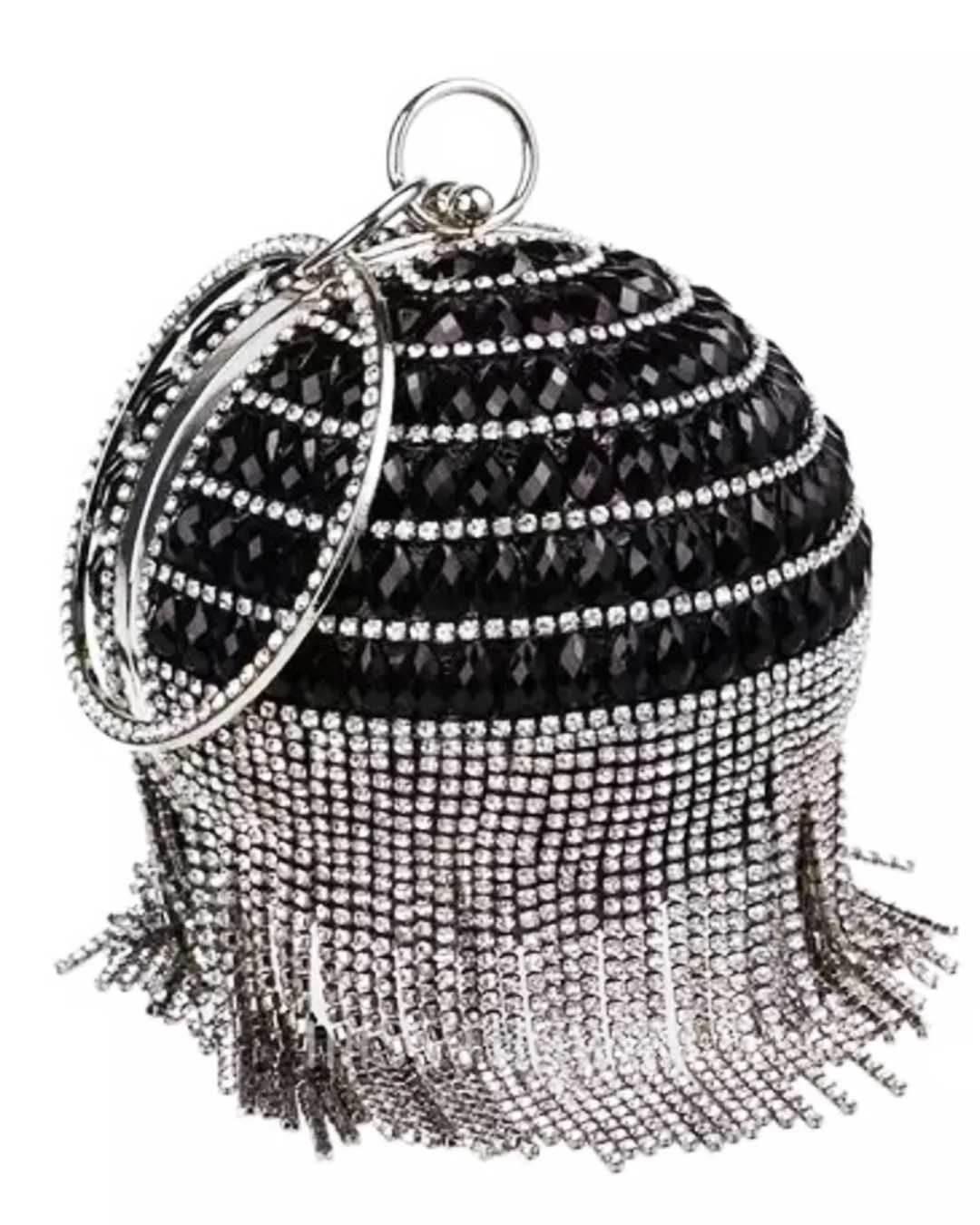 Skyla Circle Clutch Bag - Black