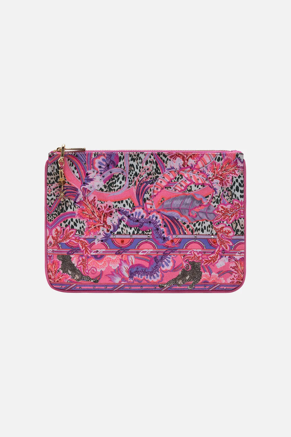 SMALL CANVAS CLUTCH VIOLA VINTAGE