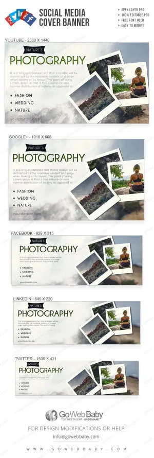 Social Media Cover Banner - Nature's Photography For Website Marketing