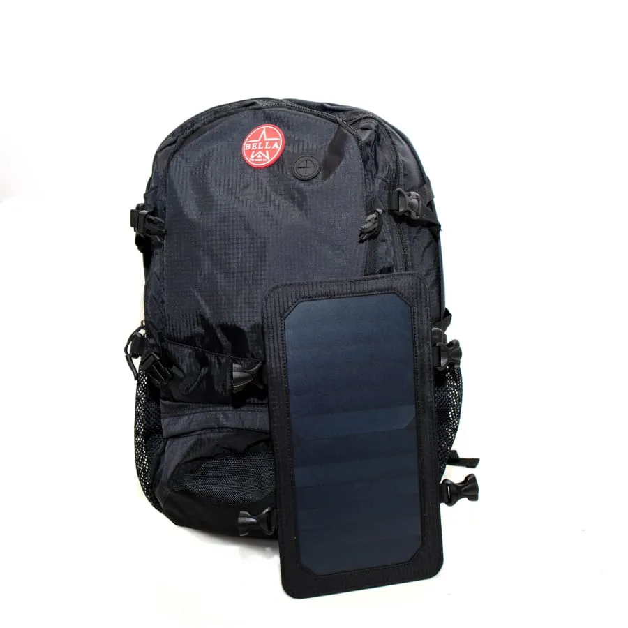 Solar Backpack 45L with Power Bank 6.5W 6V color Black