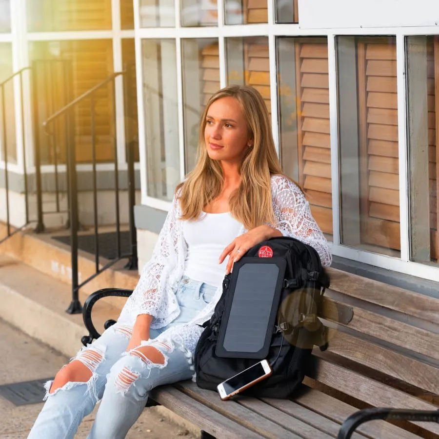Solar Backpack 45L with Power Bank 6.5W 6V color Black