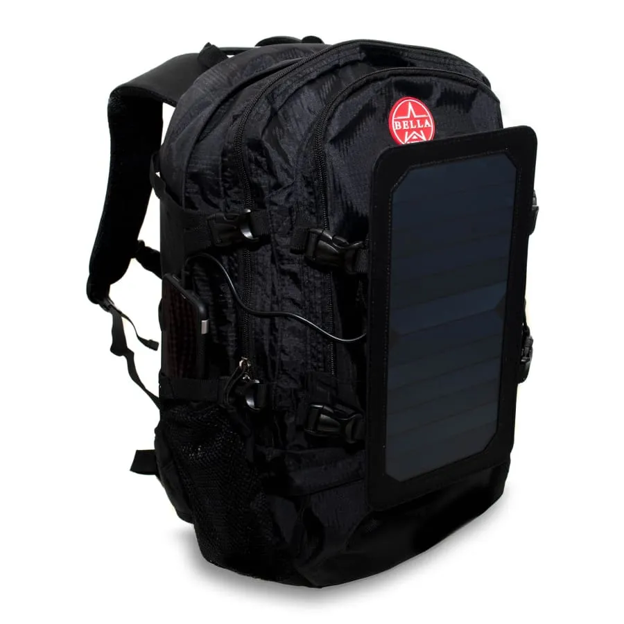 Solar Backpack 45L with Power Bank 6.5W 6V color Black