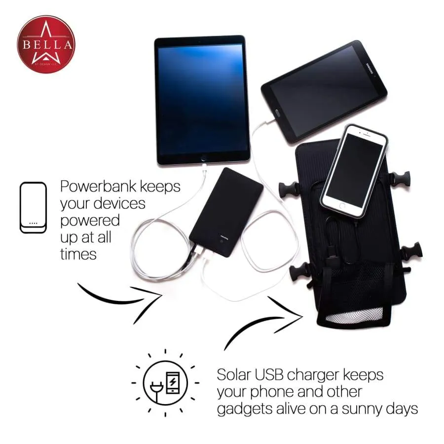 Solar Backpack 45L with Power Bank 6.5W 6V color Black