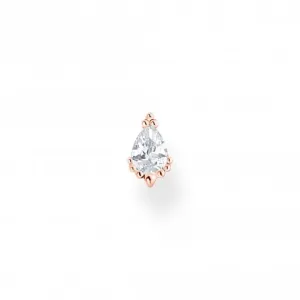Sterling Silver Rose Gold Plated Ice Crystal Single Earring H2259-416-14