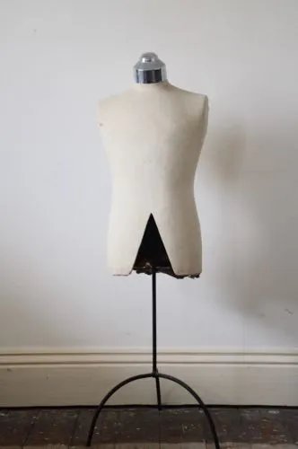 STUNNING antique Tailor's adjustable MANNEQUIN on  METAL stand