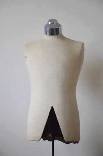 STUNNING antique Tailor's adjustable MANNEQUIN on  METAL stand