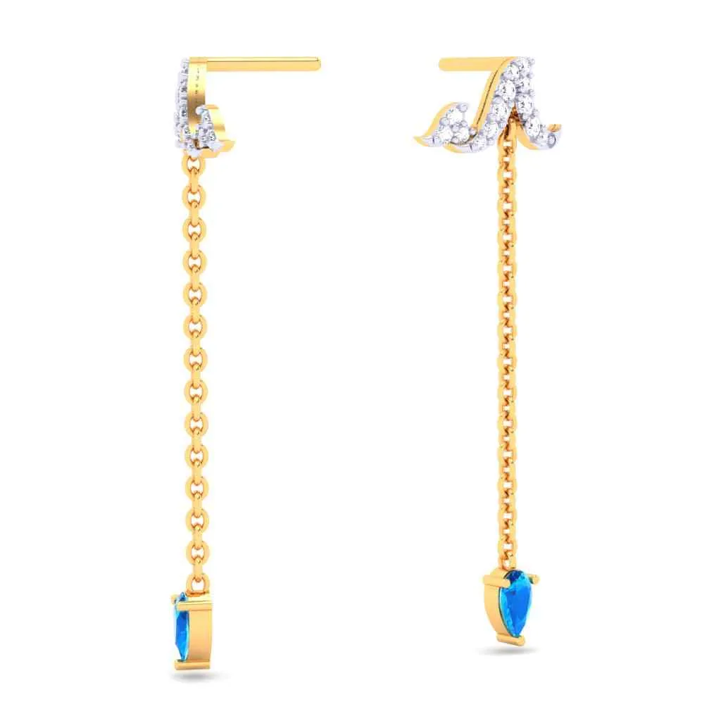 Stunning Gold Earrings With Dropping Droplet Design From Goldlites Collection