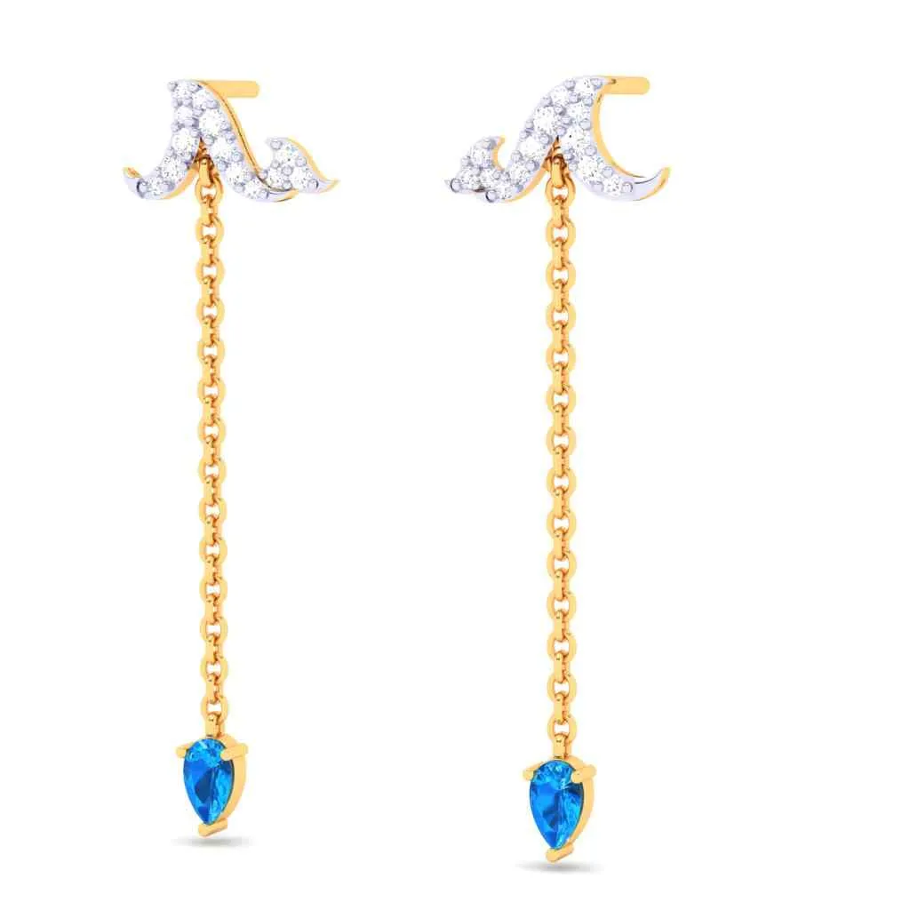 Stunning Gold Earrings With Dropping Droplet Design From Goldlites Collection