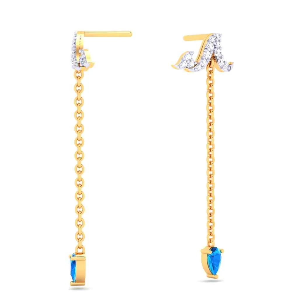 Stunning Gold Earrings With Dropping Droplet Design From Goldlites Collection