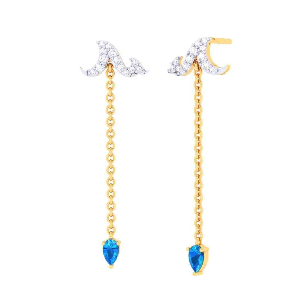 Stunning Gold Earrings With Dropping Droplet Design From Goldlites Collection