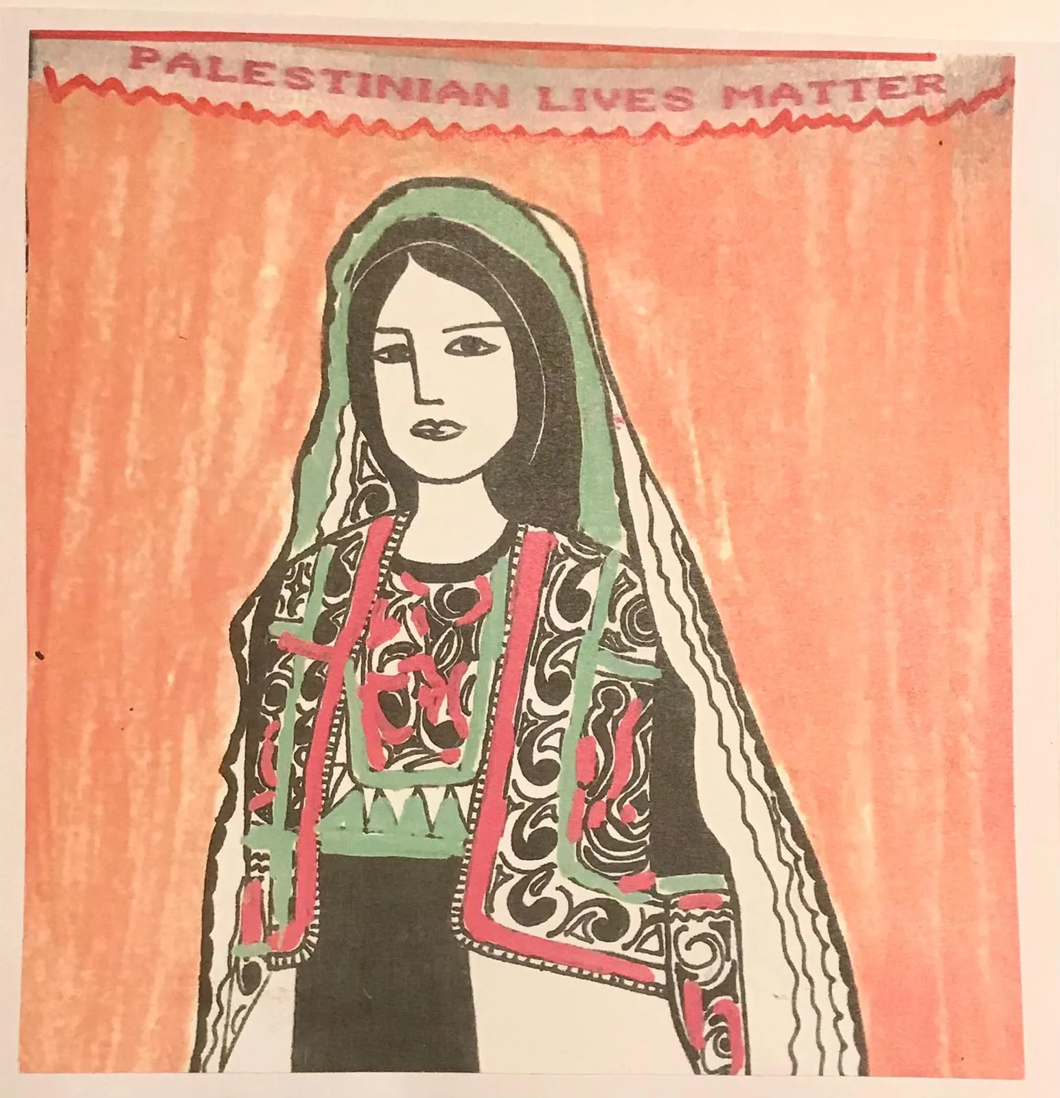 Stunning Individually hand-printed Palestine themed Cards (5 pack)