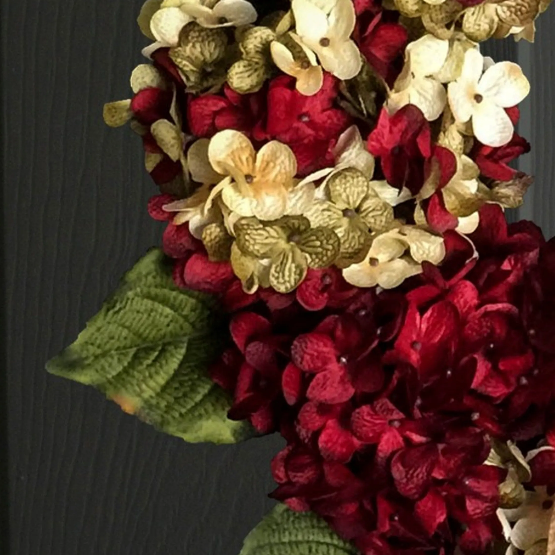 Stunning Red Hydrangea Front Door Wreath