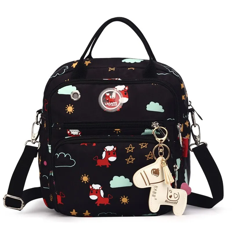 Stylish Nylon Diaper Bag Backpack Multifunctional Nappy Maternity Bag Large Capacity For Travel Waterproof Mommy Nursing Bag