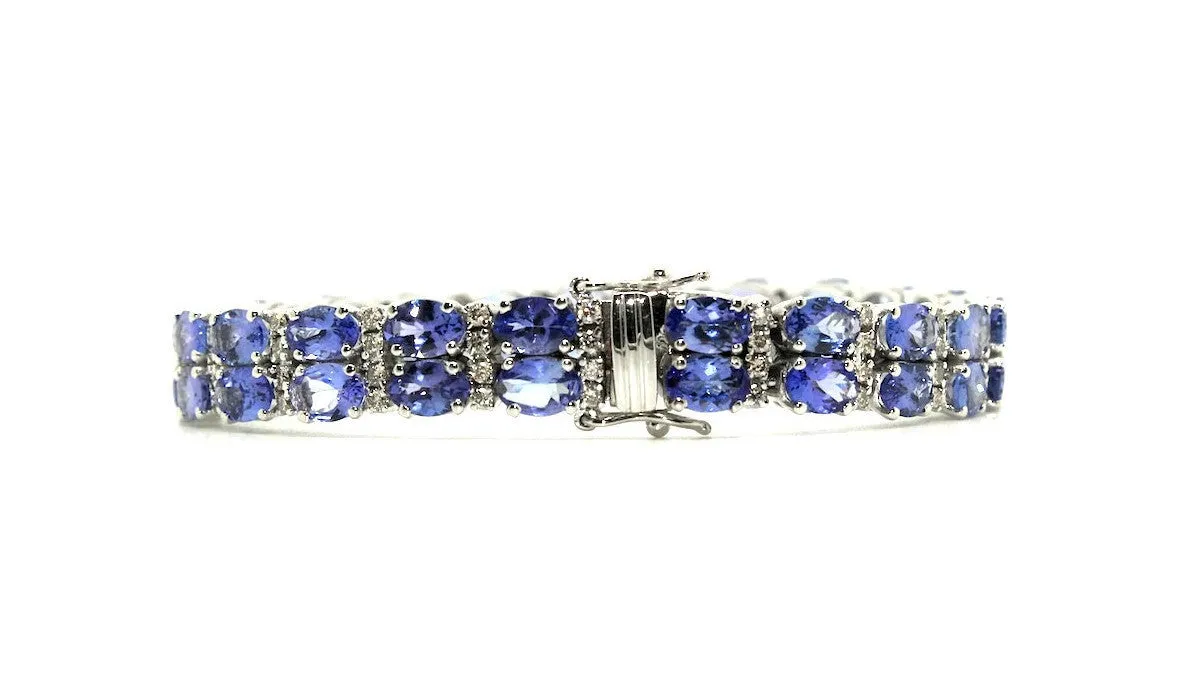 Tanzanite & Diamond Double Row Bracelet/Item code: BR 2