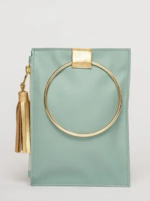 The Metal Ring Wristlet | Seafoam