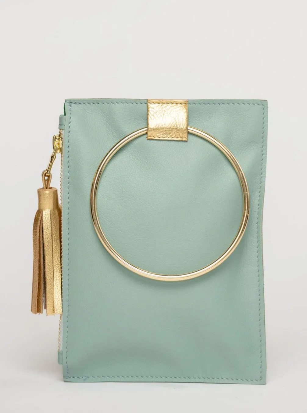 The Metal Ring Wristlet | Seafoam