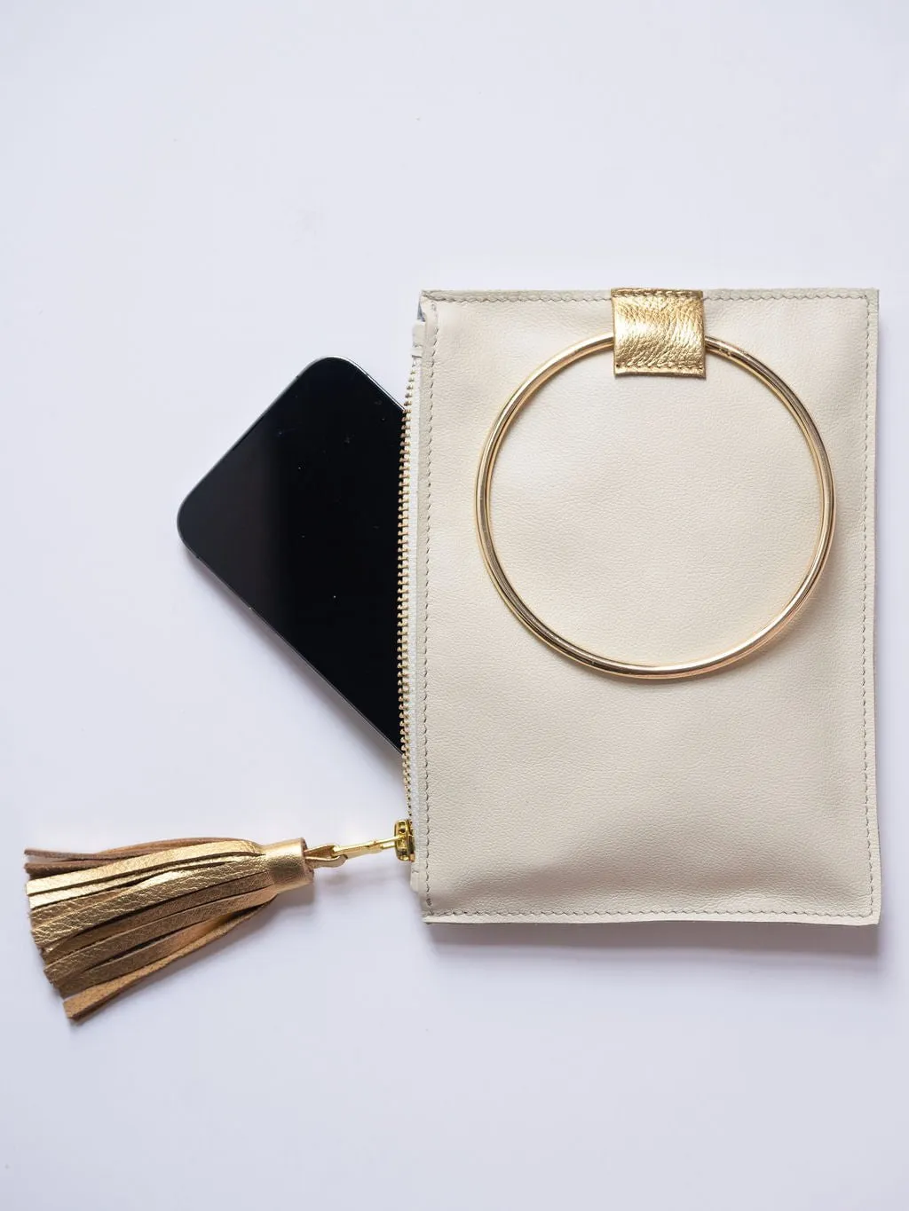 The Metal Ring Wristlet | Seafoam